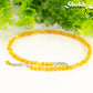 4mm Citrine Crystal Choker Necklace with clasp, extender chain and a dangle.