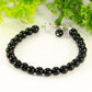 6mm Black Obsidian Beaded Anklet with clasp and a dangle.