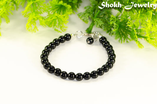 6mm Black Obsidian Beaded Bracelet for women/men.