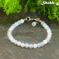 6mm Clear White Opalite Beaded Bracelet for women.