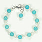 Top view of 8mm Turquoise Howlite Link Anklet.