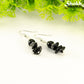 Simple  Black Obsidian Crystal Chip Earrings for women.