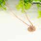 Close up of Rose Gold Plated June Birth Flower Necklace with Freshwater Pearl Pendant.