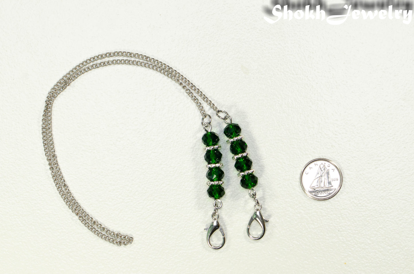 Clear Glass Crystal Eyeglass Chain, Beaded Face Mask Lanyard