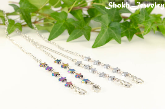 Hematite Star Eyeglass Chains.