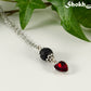 Lava Rock and Heart Shaped January Birthstone Choker Necklace.