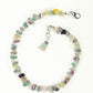 Top view of Natural Rainbow Fluorite Crystal Chip Choker Necklace.