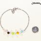 Custom Family Birthstone Anklet beside a dime