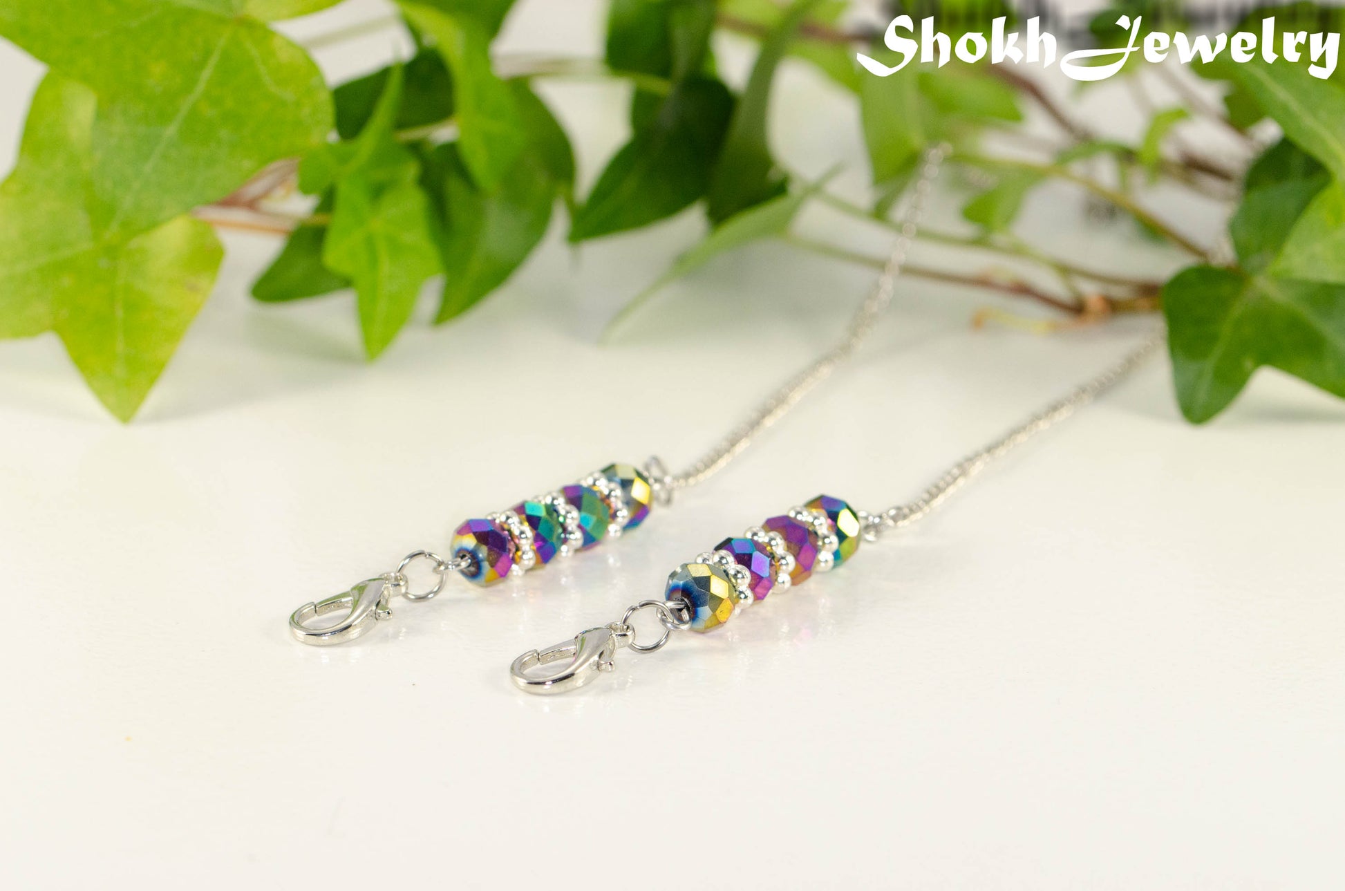 Rainbow Glass Crystal Eyeglass Chain