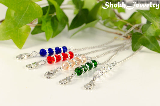 Clear Glass Crystal Eyeglass Chains