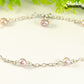Close up of Lavender Freshwater Pearl and Chain Anklet.