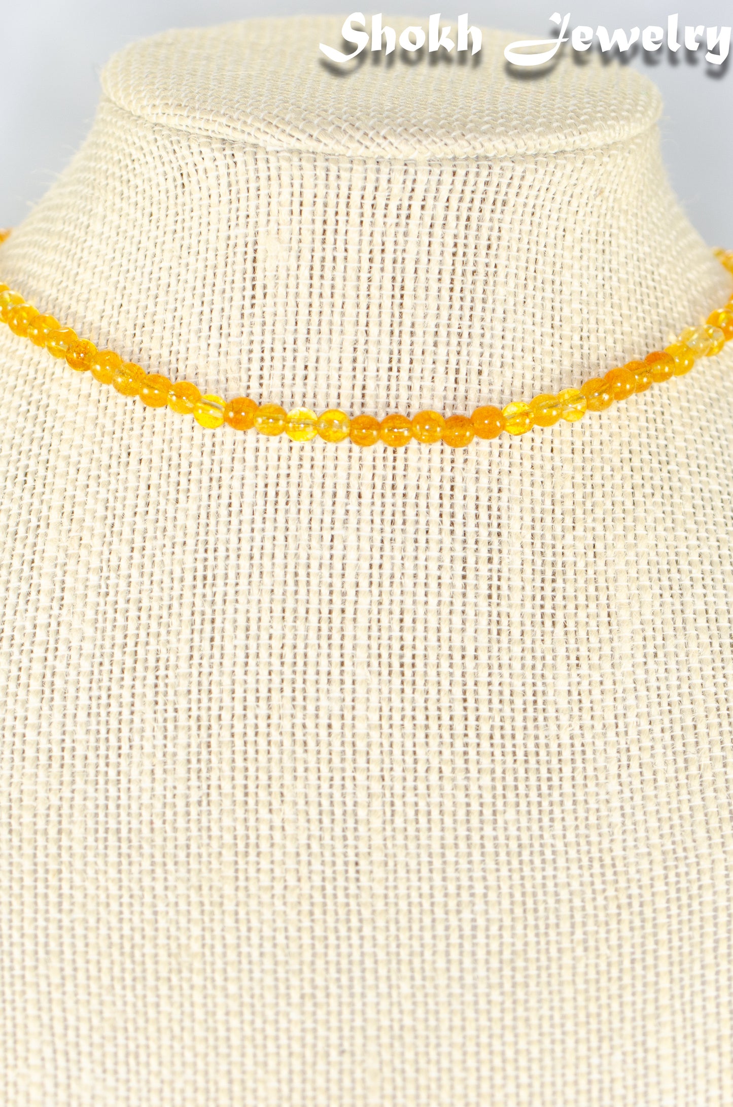 4mm Citrine Crystal Choker Necklace