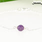 Close up of Minimal Amethyst Bracelet.