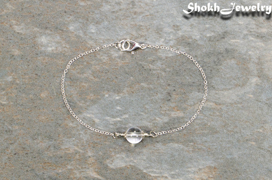 Minimal Clear Quartz Bracelet with clasp.