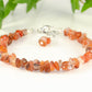 Natural Carnelian Crystal Chip Bracelet.