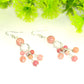 Statement Pink Rhodonite Chandelier Earrings for women.