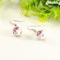 12mm Ceramic Pink Flower Earrings