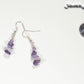 Natural Amethyst Crystal Chip Earrings beside a dime