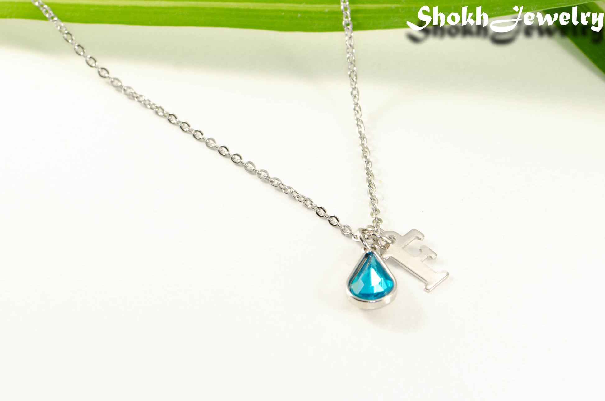 Personalized March Birthstone Choker Necklace