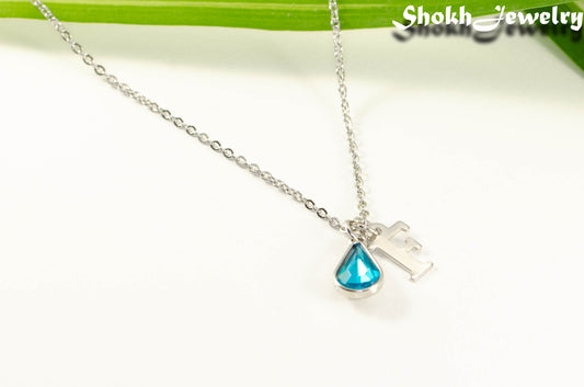 Personalized March Birthstone Choker Necklace