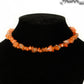 Natural Carnelian Crystal Chip Choker Necklace displayed on a bust