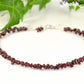 Close up of Natural Garnet Crystal Chip Choker Necklace